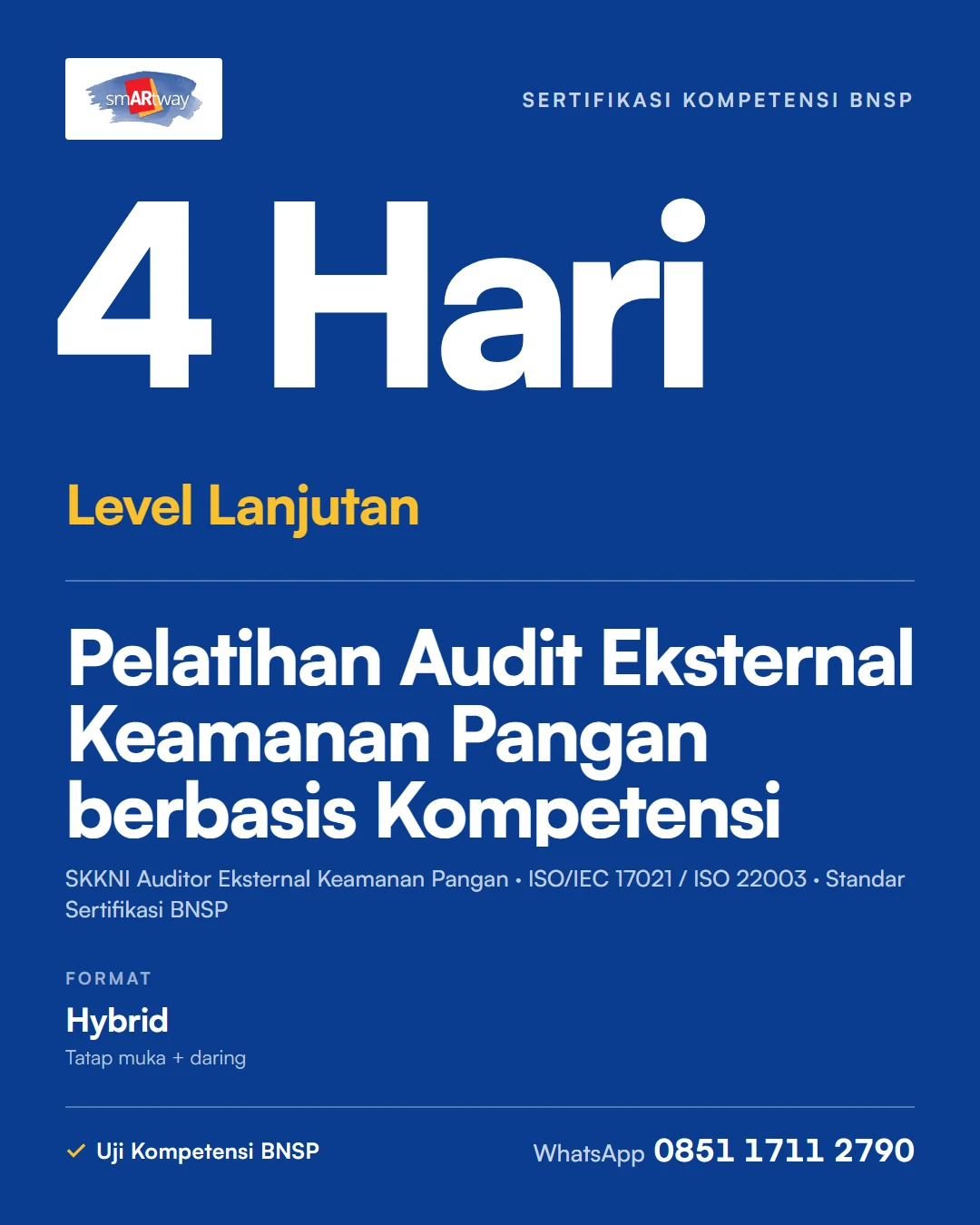 Pelatihan Audit Eksternal Keamanan Pangan berbasis Kompetensi