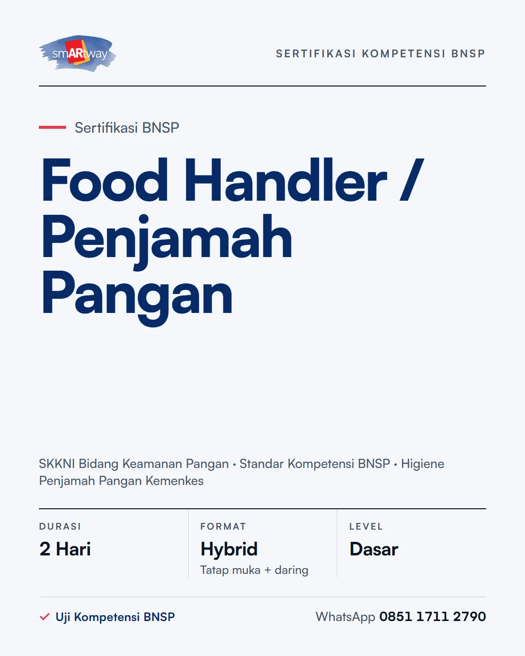 Sertifikasi BNSP Food Handler / Penjamah Pangan