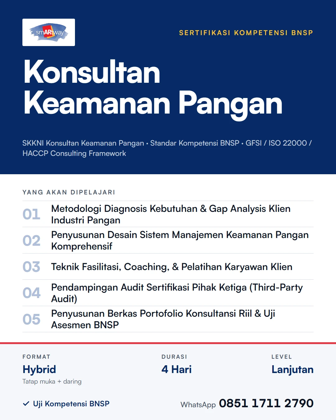 Sertifikasi BNSP Konsultan Keamanan Pangan