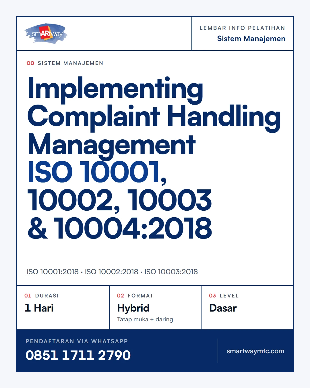Implementing Complaint Handling Management ISO 10001, 10002, 10003 & 10004:2018