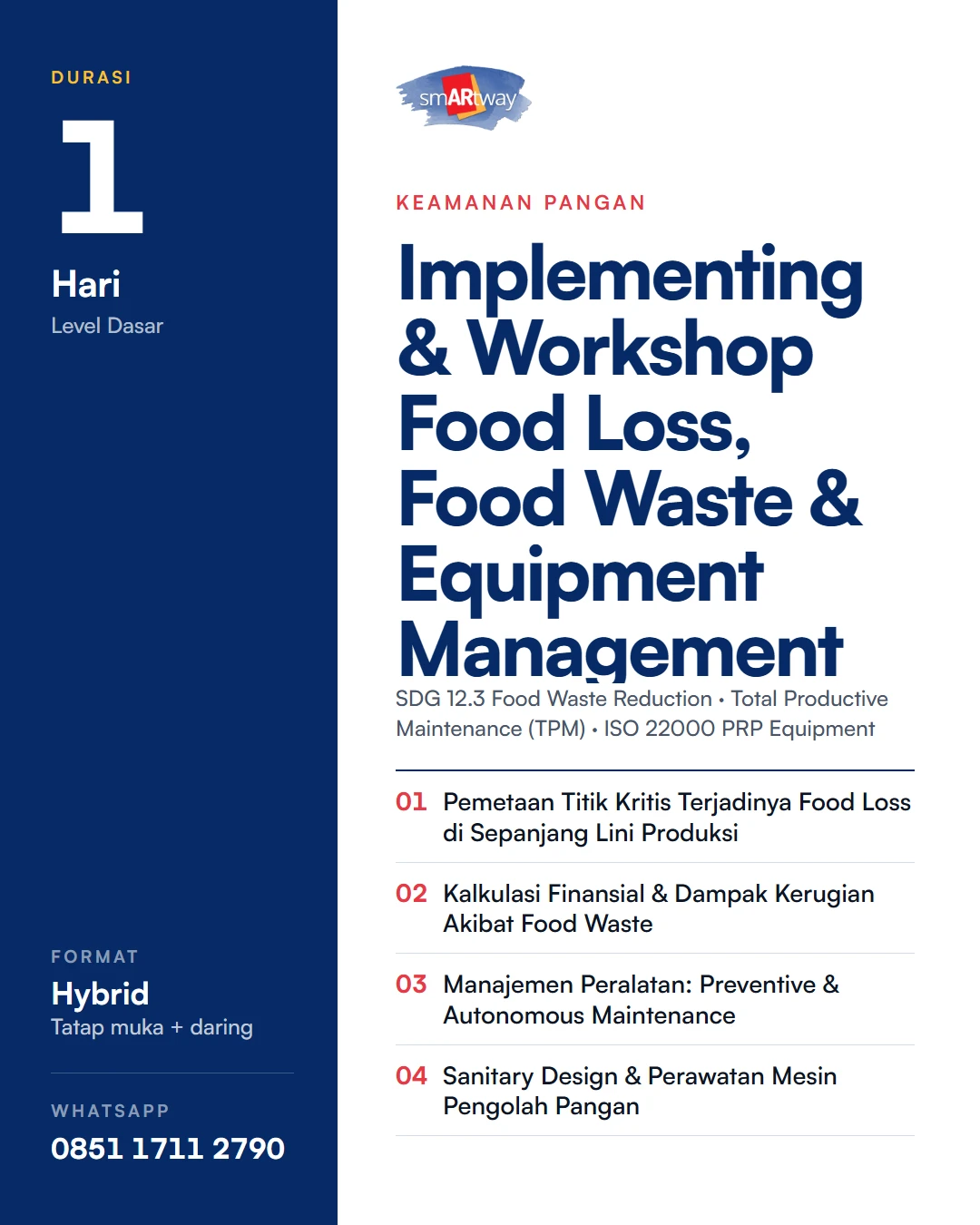 Implementing & Workshop Food Loss, Food Waste & Equipment Management
