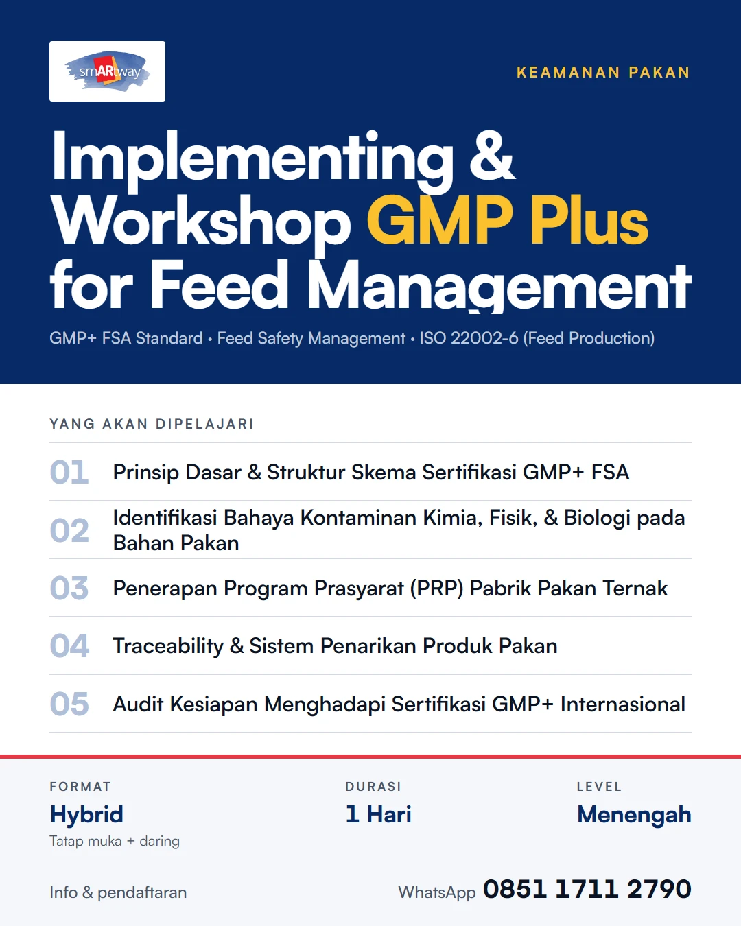 Implementing & Workshop GMP Plus for Feed Management