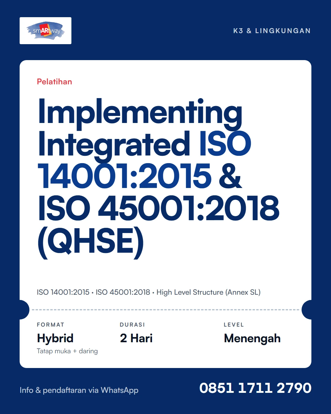 Implementing Integrated ISO 14001:2015 & ISO 45001:2018 (QHSE)