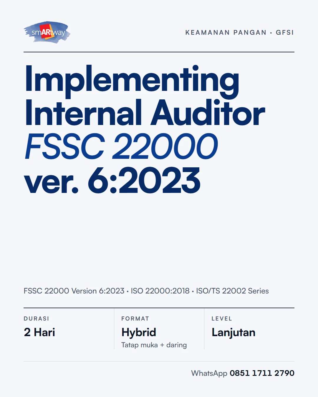 Implementing Internal Auditor FSSC 22000 ver. 6:2023