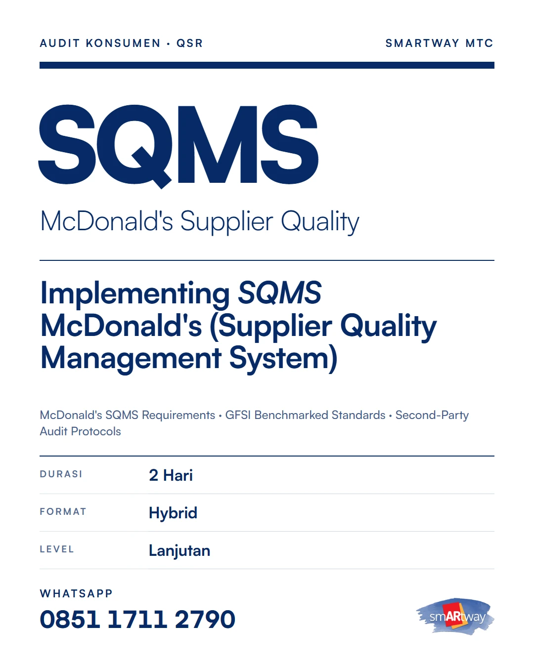 Implementing SQMS McDonald's (Supplier Quality Management System)